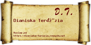 Dianiska Terézia névjegykártya